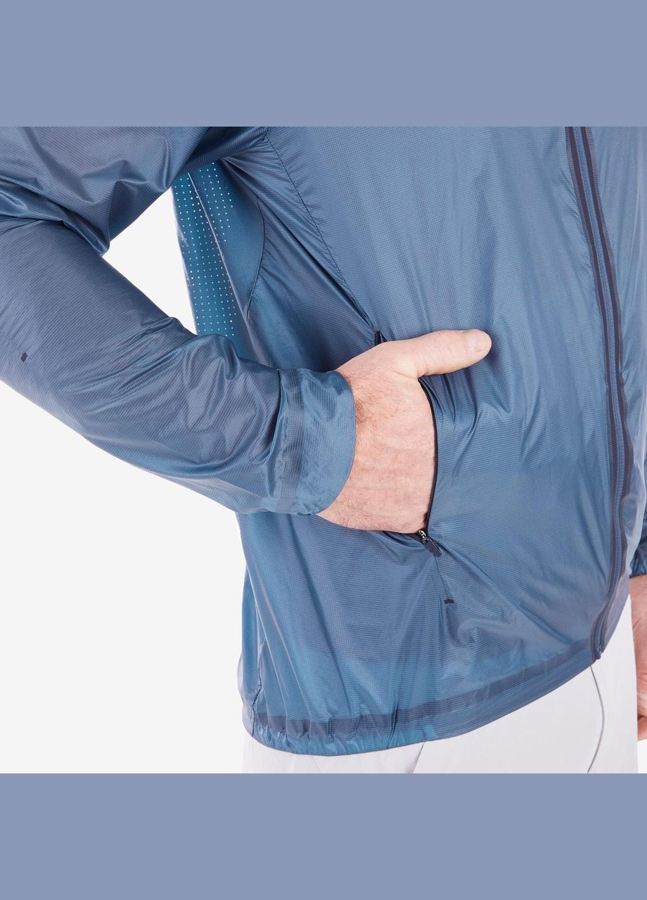 Синя демісезонна куртка чоловіча mh900 вітрозахисна для туризму синя. Quechua