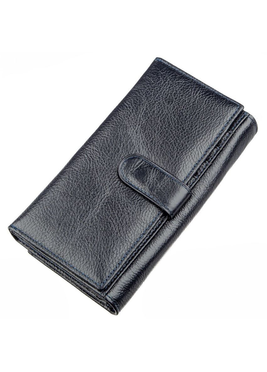 Женский кошелек-клатч из натуральной кожи с визитницей серо-синий (sku_18880) No Brand (328218939)