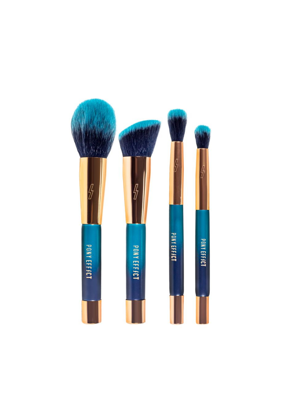 Набір пензликів для макіяжу в металевій коробці Poni Еffect, 4 шт No Brand (338426601)