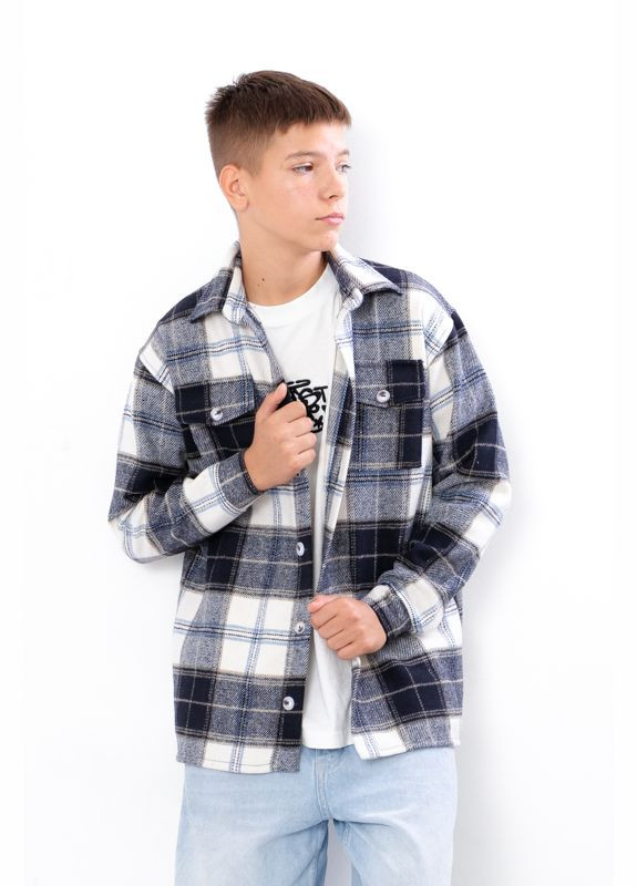 Темно-синяя повседневный рубашка Носи своє с длинным рукавом