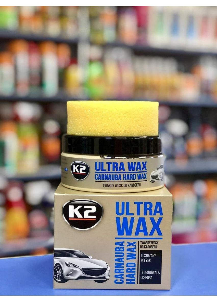 Полироль кузова автовоск Ultra Wax 250 г с губкой. K2 (361078795)
