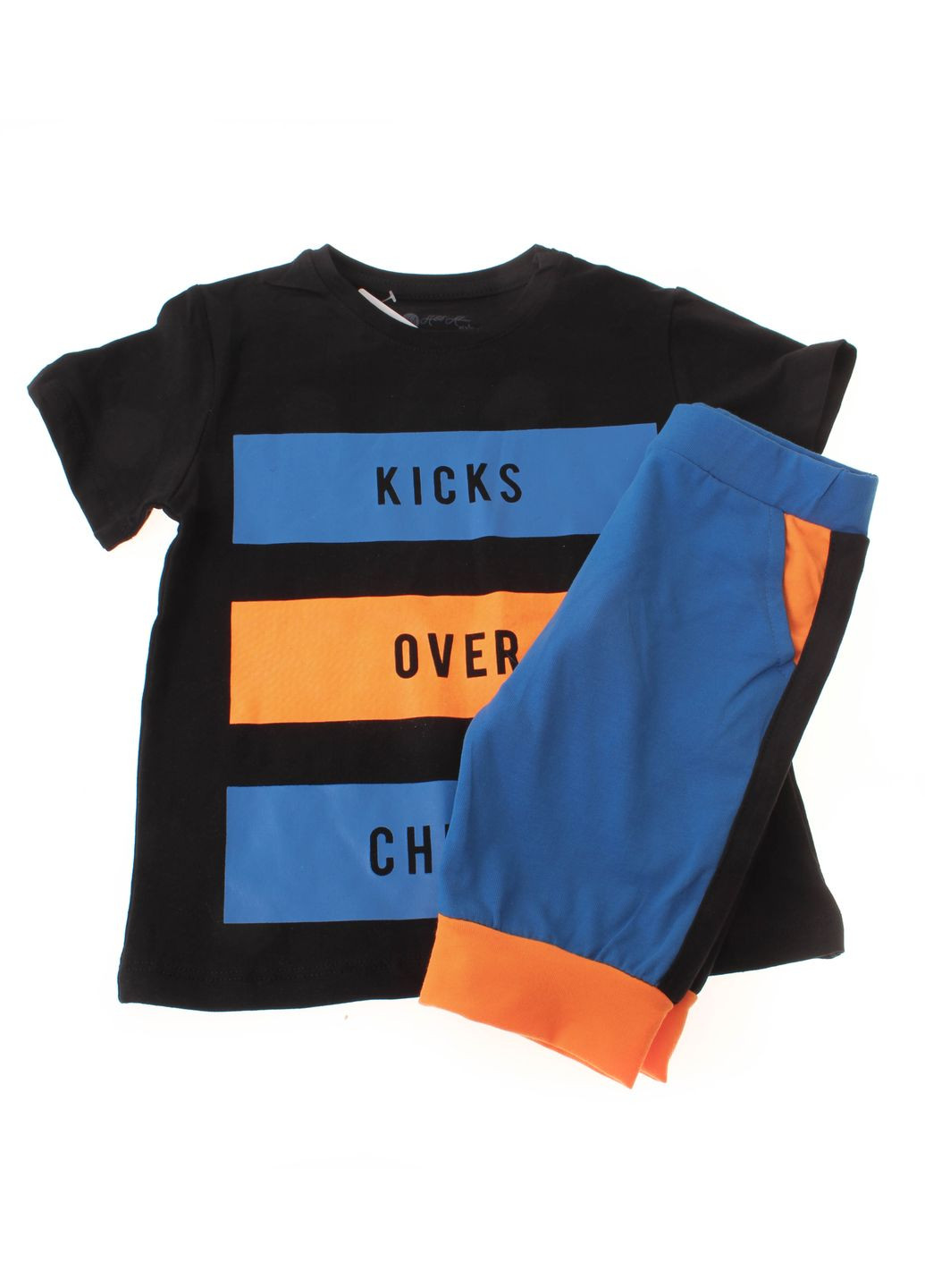 Черный летний футболка + бриджи m 120 и неон оранжевый HA