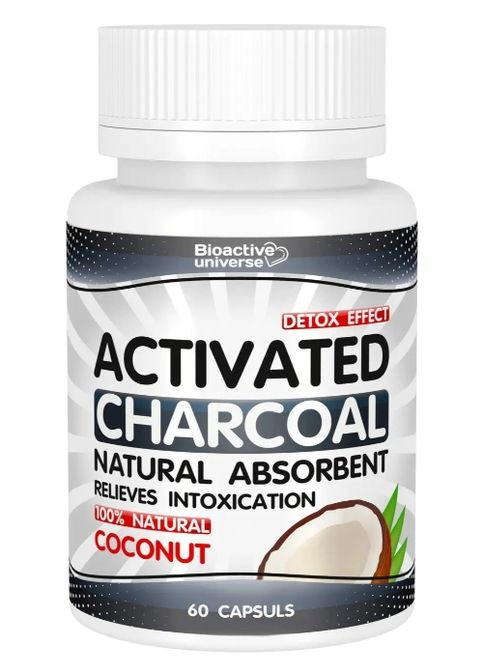 Activated Charcoal Natural Absorbent 60 Caps Bioactive Universe (361865266)