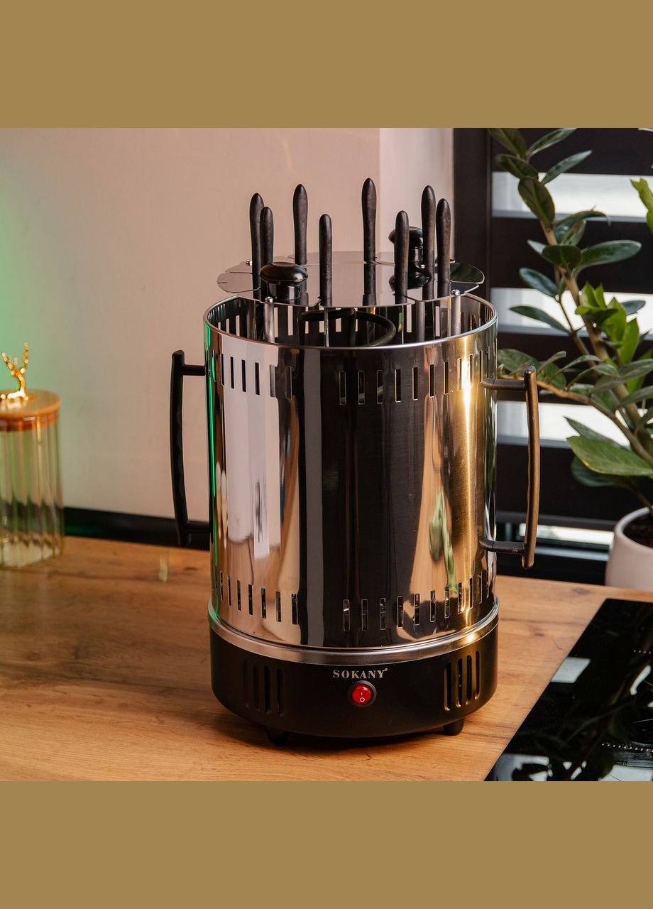 Електрошашличниця вертикальна SK6113 на 8 шампурів 1500 Вт Sokany (371482358)