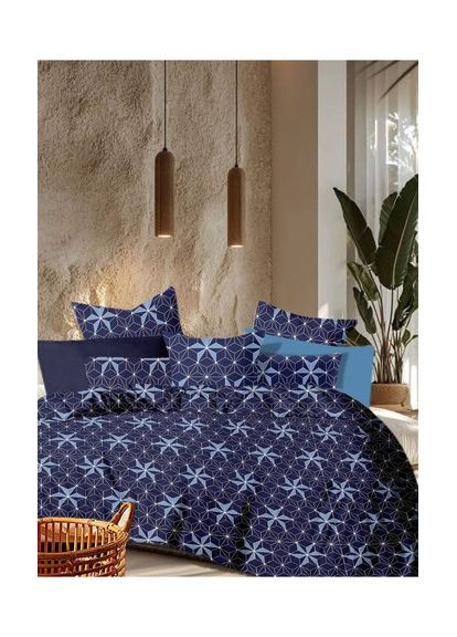 Двуспальный комплект постельного белья Blue 100% Хлопок 180х220 см (Bl2-7743) Vital-Textile (367087342)