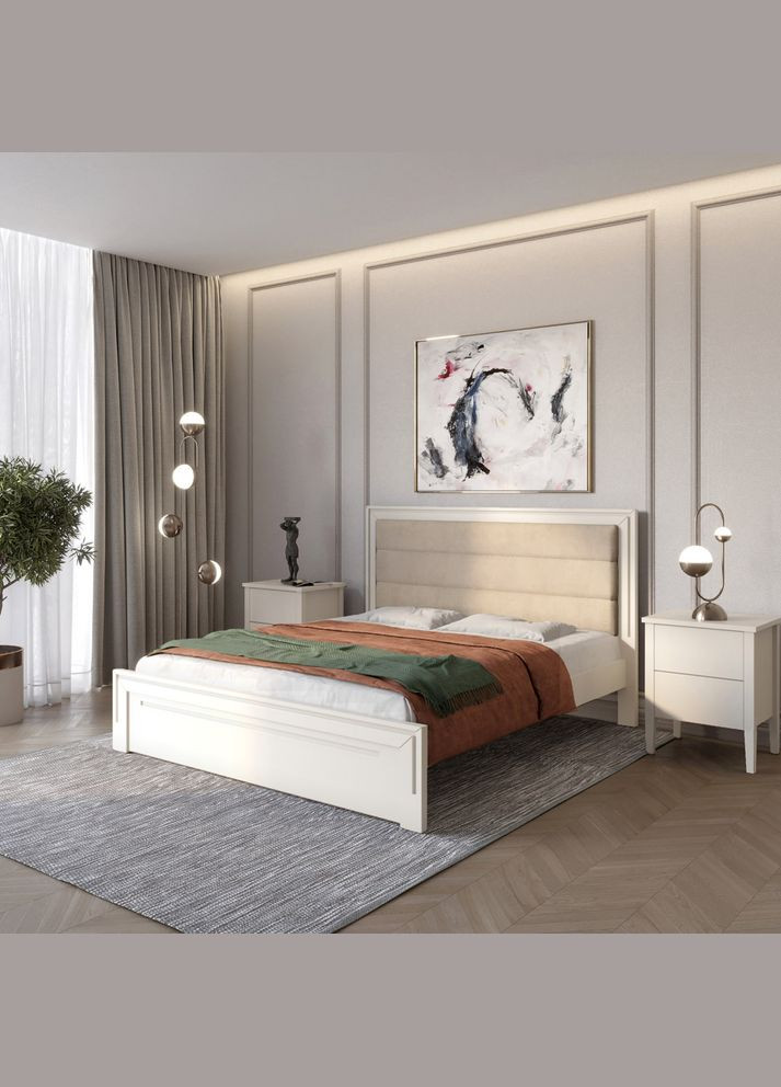 Односпальная деревянная кровать Торонто Т5 (S2005Y50R)/Аляска 23 (бежевый) 90х190 см (MBG-10687) Mebigrand (366085211)