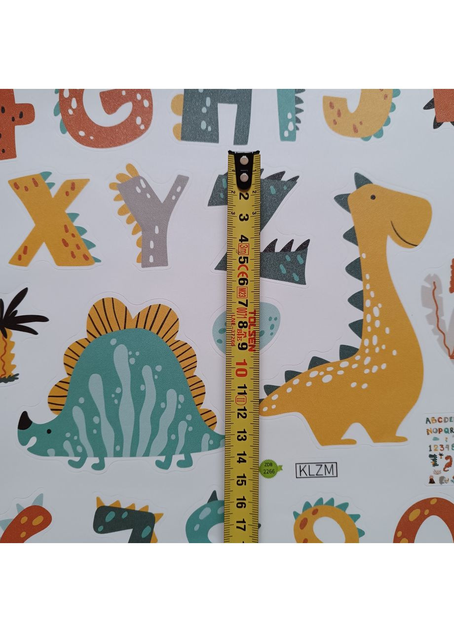 Виниловые наклейки Динозавры Алфавит (лист 30 х 90 см) б249-24 KLZM No Brand (358901504)