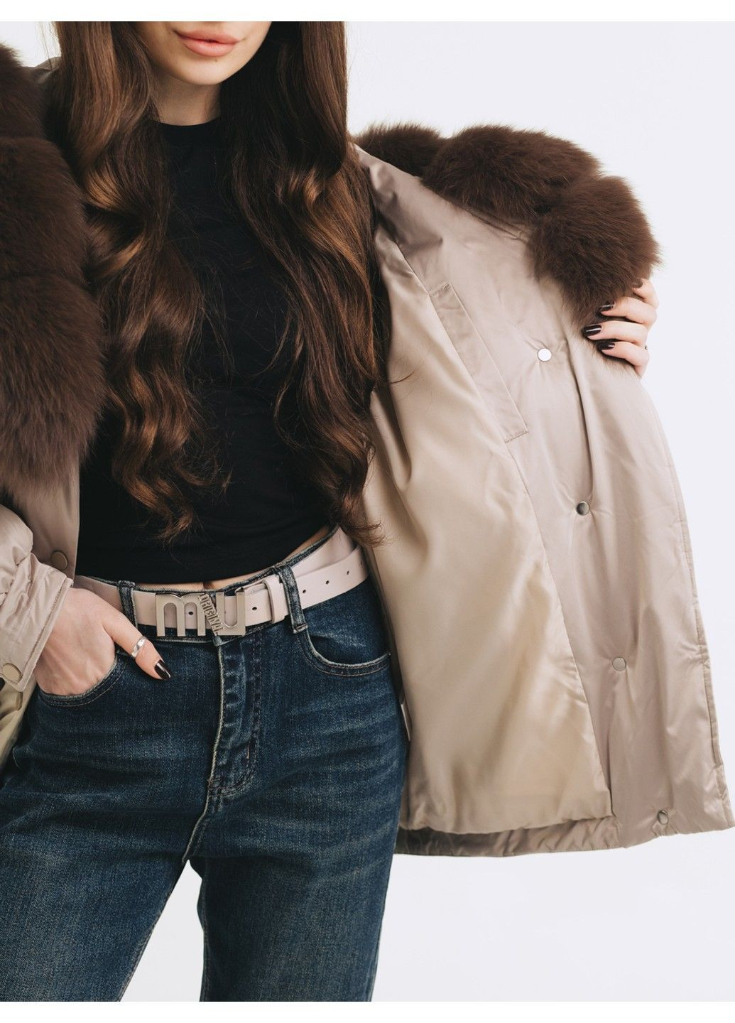Бежевая зимняя куртка 21 - 04356 ZLLY