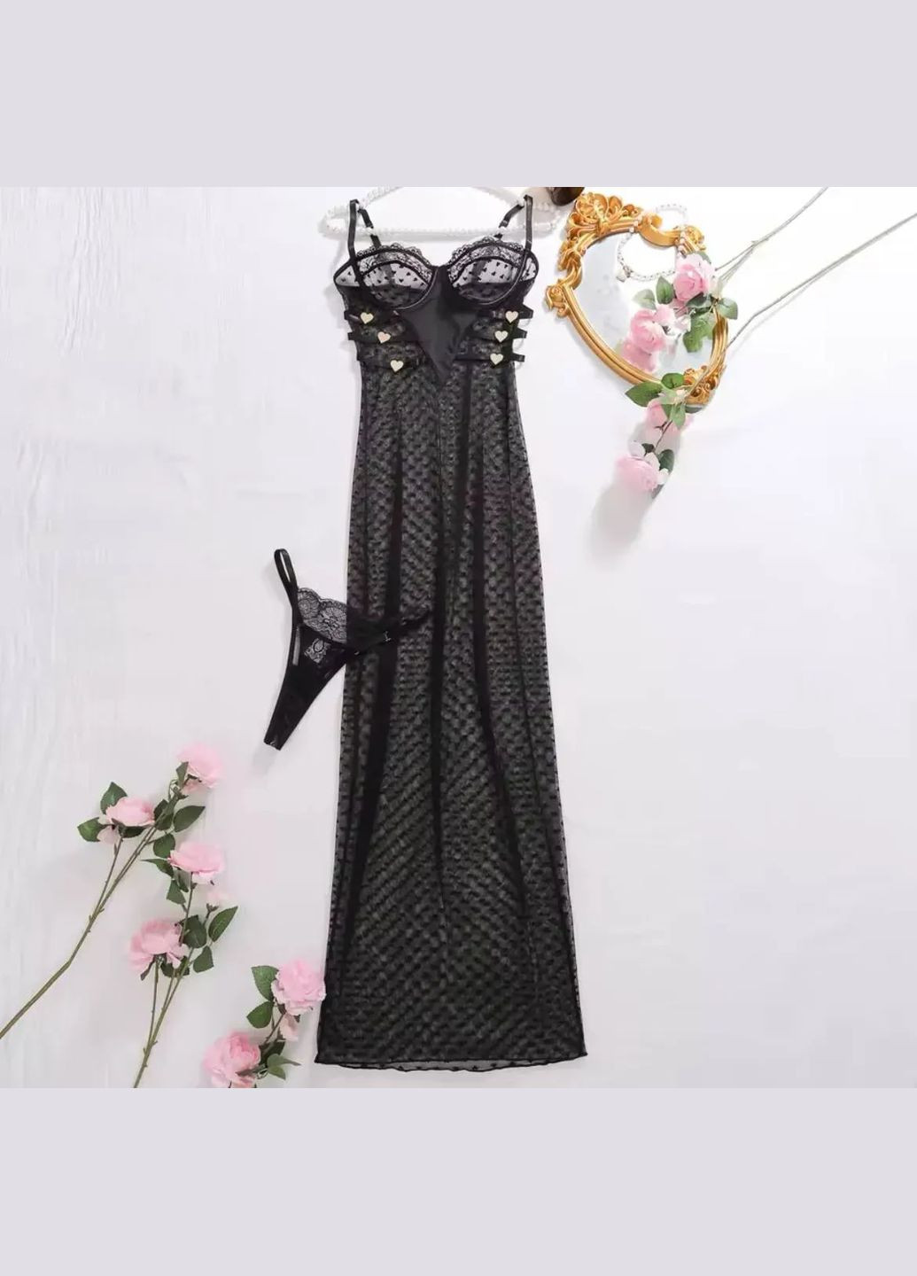 Жіночий пеньюар і трусики No Brand Пеньюар + трусики (327434099)