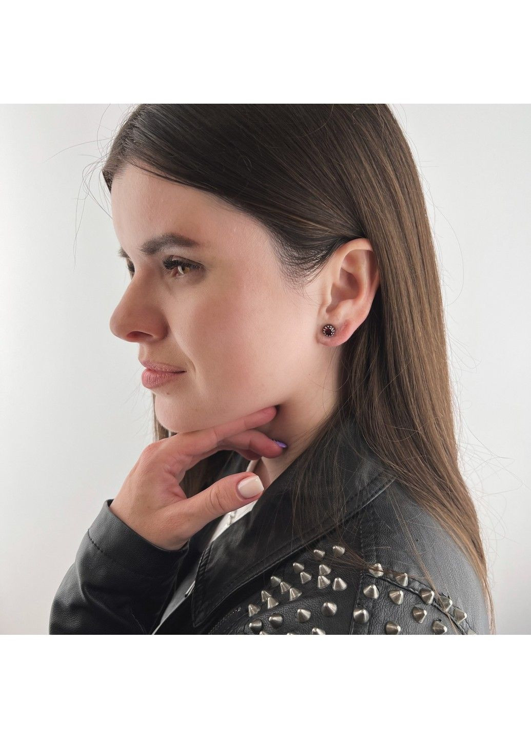 Готичні панк сережки з червоними каменями із медичної сталі ES-050 No Brand (299330521)