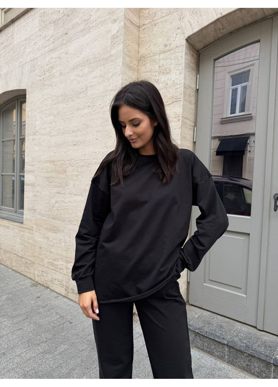 Женский спортивный костюм свитшот оверсайз и брюки-джогеры MonCher (348432437)