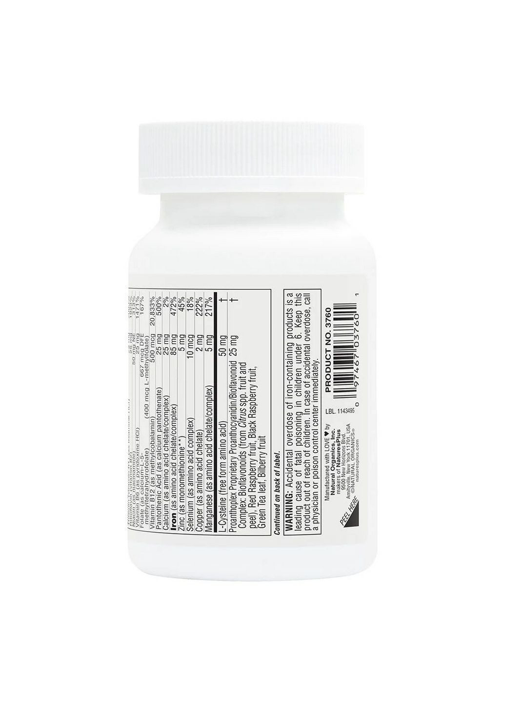 Витамины и минералы Hema-Plex jar, 30 таблеток Natures Plus (293342241)