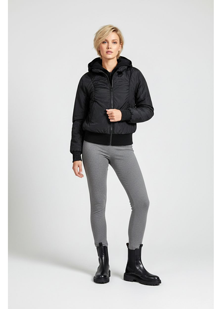 Черная демисезонная женская демисезонная куртка двойка fv-111708-1 черный Forza Viva