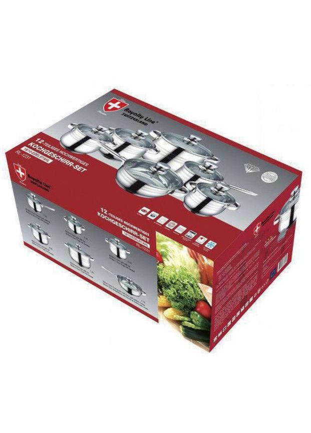 Набор кастрюль с крышками и сковородой Royalty Line RL-1231 набор кухонный 12 предметов посуда для кухни No Brand (317275899)