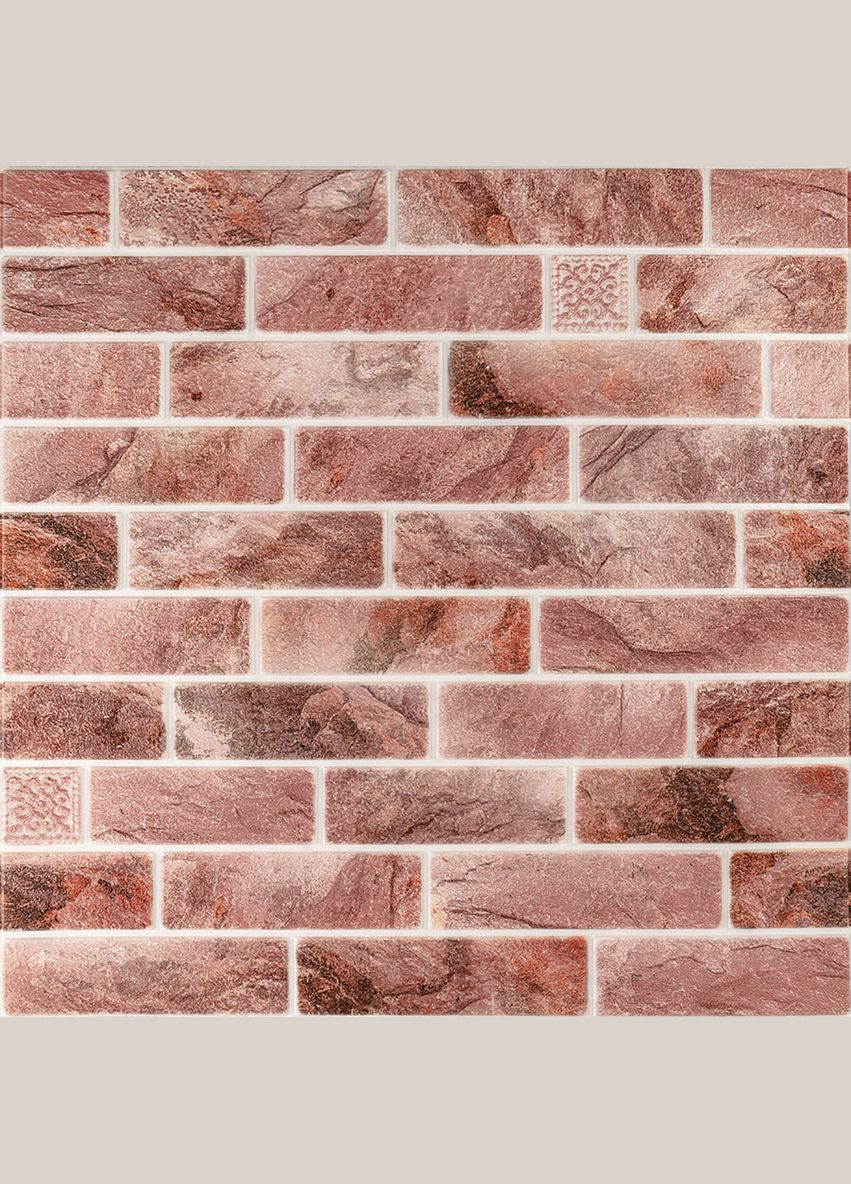 Панель стінова 700*700cm*4mm клінкер рожева глина (D) SW00002005 Sticker Wall (295066525)