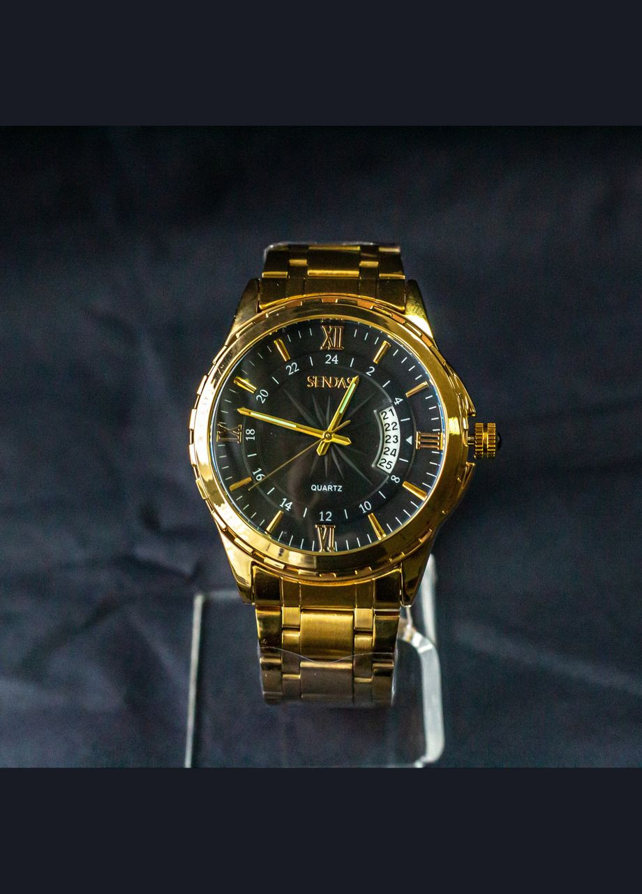 Наручные часы Sendas мужской золотого цвета с черным (10051) No Brand (339625218)