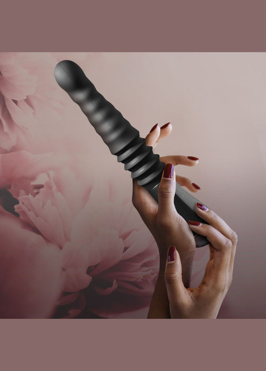 Пульсатор Temptasia – Lazarus Thrusting Dildo – Black, ребристий стовбур, 3 швидкості Blush (335394563)