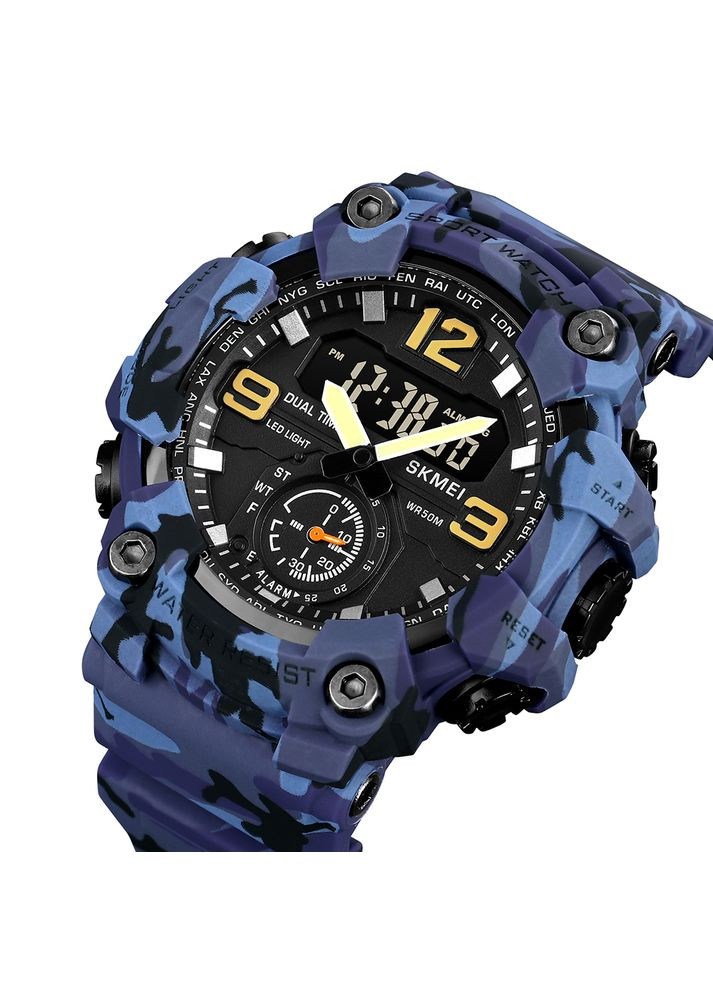 Годинники Camo Blue спортивні чоловічі кварцові з будильником та секундоміром камуфляжні ProDobro (367266795)