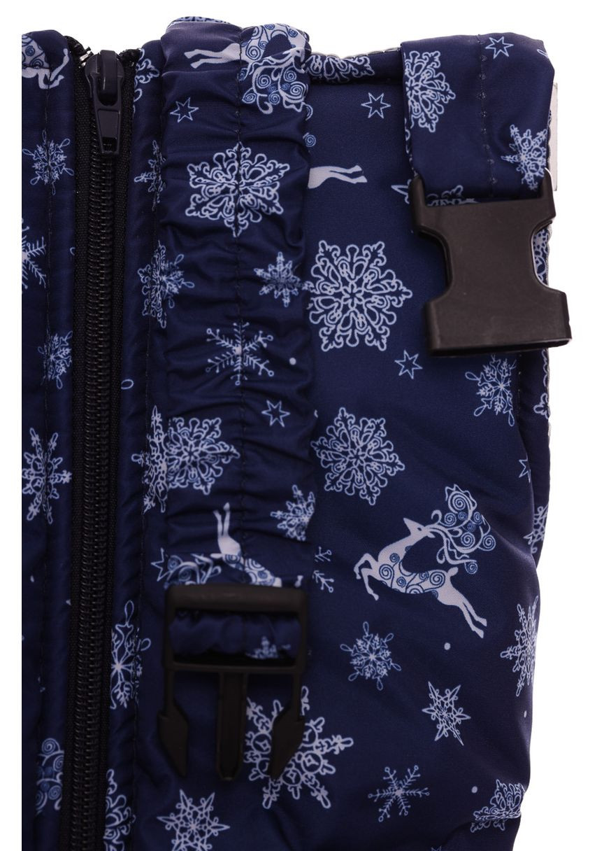 Синий зимний комбинезон на холлофайбере для мальчика со снежинкой бэбик темно синий 80 см (51359) BABYKROHA