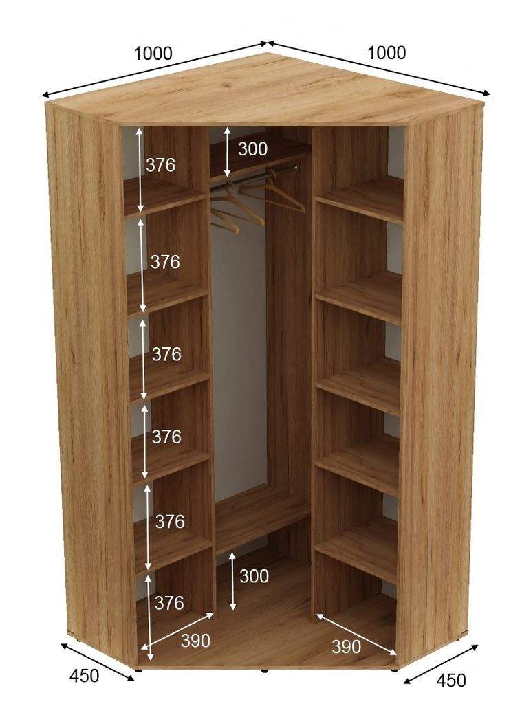 Шафа-купе дводверна кутова 100*100*240 Дуб крафт золотий Дзеркало/Дзеркало з піскострумним малюнком Угол-1 Алекса (360444855)