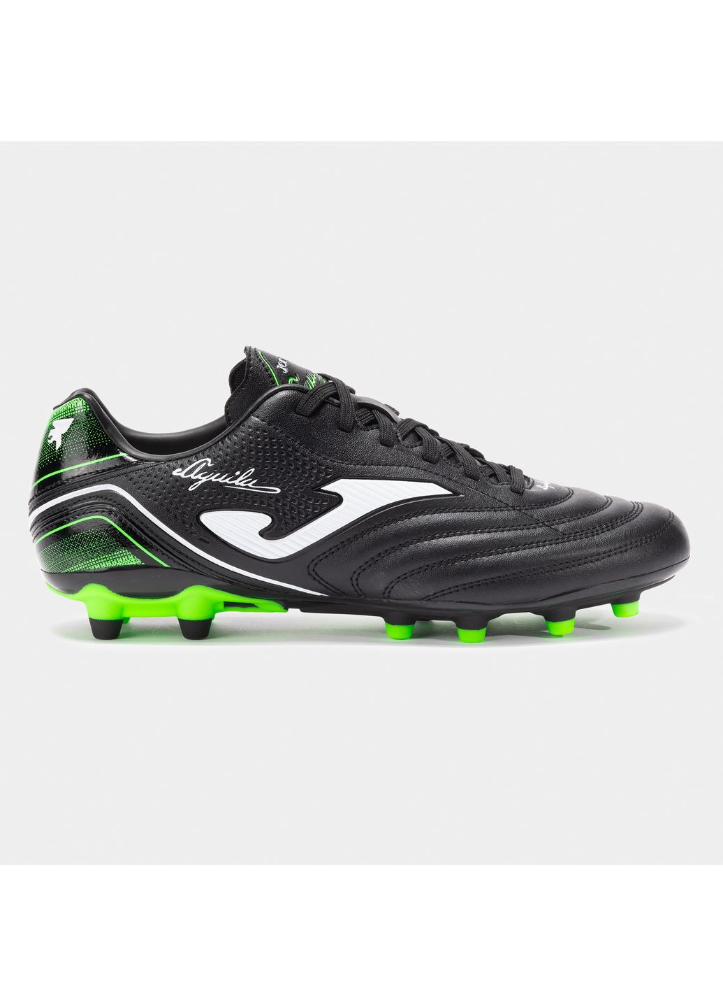 Черные бутсы для газона aguila черно-зеленые aguw2501fg Joma