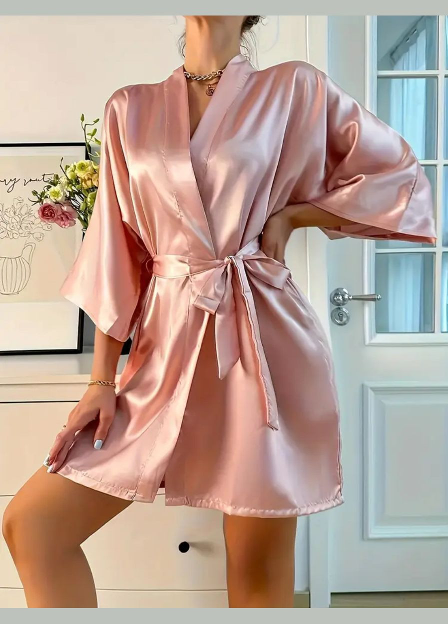 Женский домашний шелковый халат на запах GorLin (319854824)