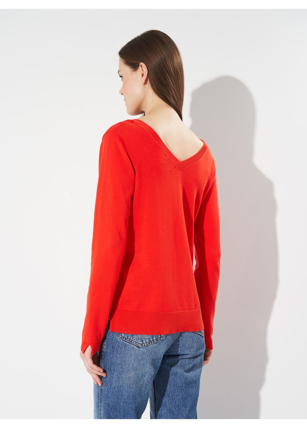 Червоний демісезонний пуловер з бавовни Massimo Dutti