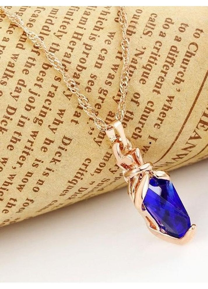 Набір кулон на ланцюгу, сережки і кільце з кристалами, 9625 Fashion Jewelry (366891458)