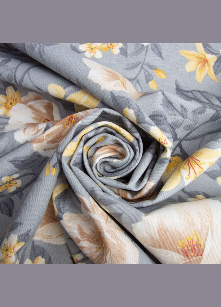 Тканина декоративна Прем'єр із водовідштовхувальним просоченням V-10 Лілія на сірому IDEIA (302516632)