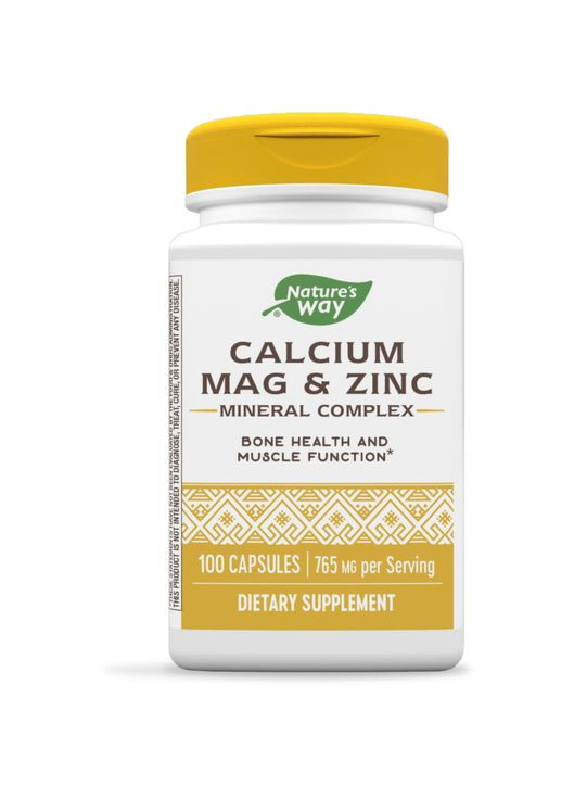 Витамины и минералы Calcium Mag & Zinc, 100 капсул Nature's Way (322292366)