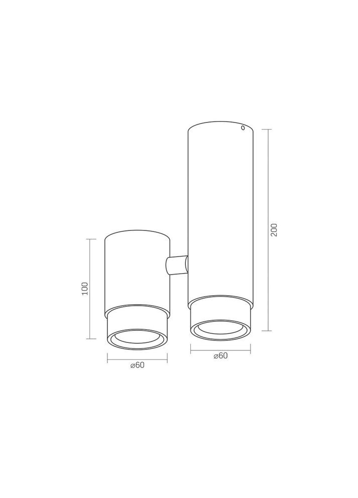 Подвійний накладний світильник VL-SPF07-B під лампу GU10 поворотний, чорний Videx (282313009)