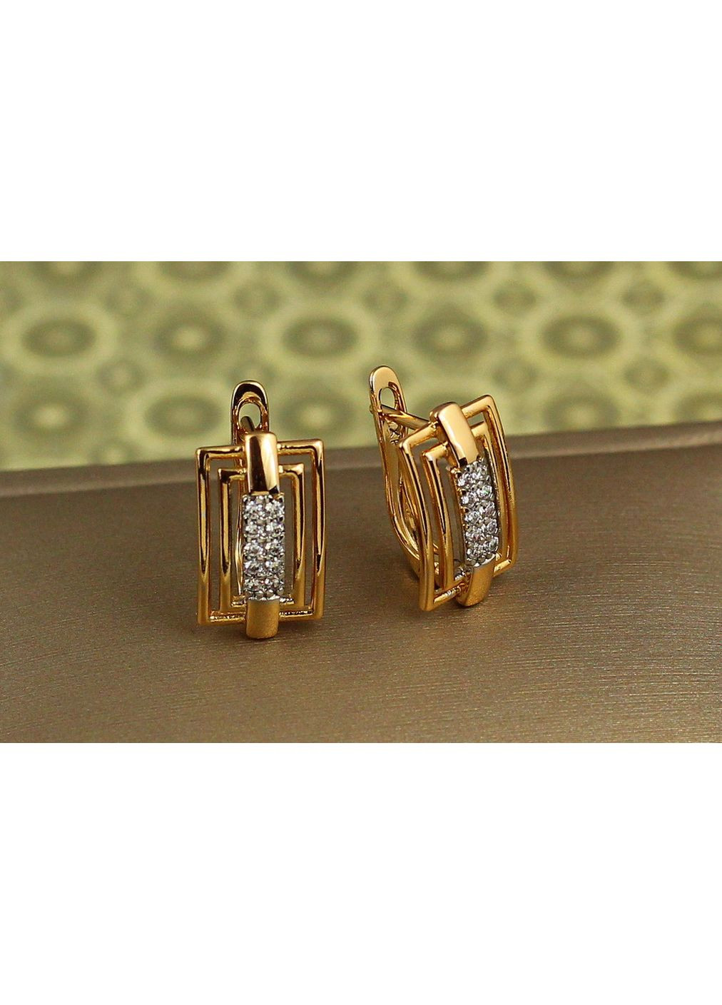 Сережки ехо з родієм 1,6 см золотисті love-shopping Xuping Jewelry (354657638)