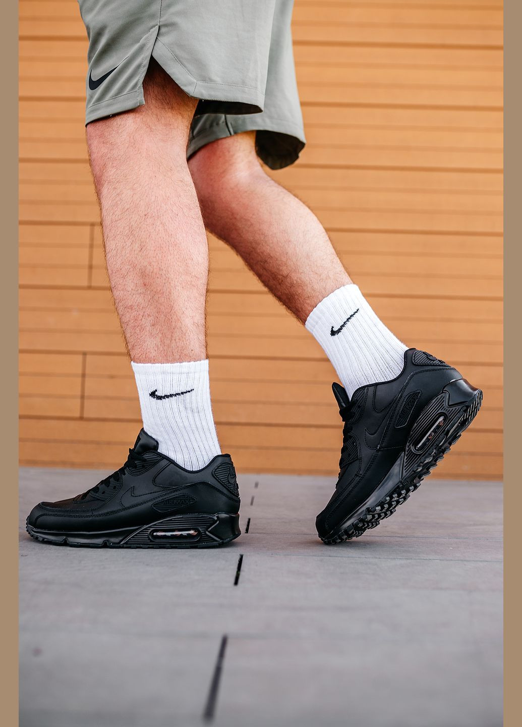 Чорні Осінні кросівки чоловічі Nike Air Max 90 «Black»