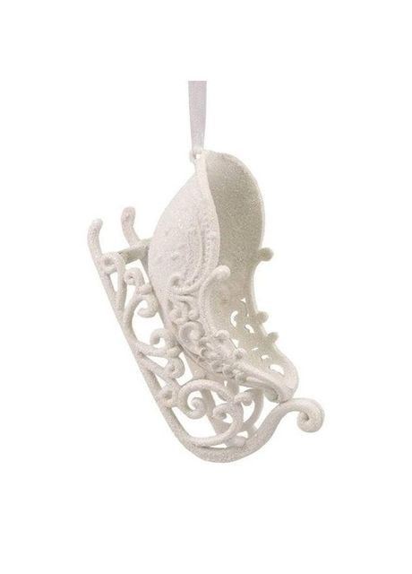 Новогодняя подвеска Санки белые 11918 Flora (360639971)