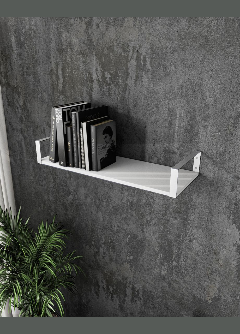 Полиця настінна в стилі лофт від XR-28 прямокутник Білий/Білий MORELI (335422855)