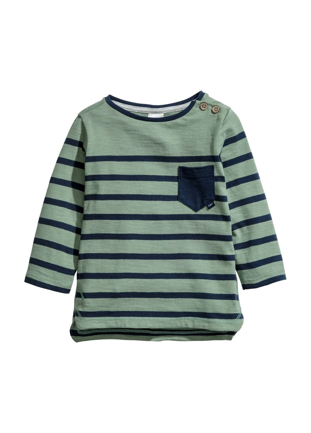 Лонгслів,блідо-зелений-темно-синій, H&M (301842904)