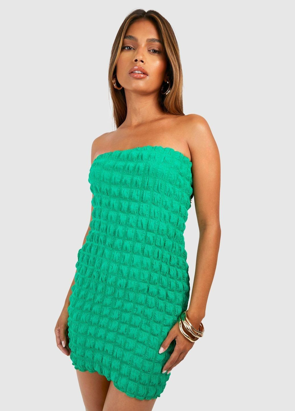 Зелена кежуал сукня Boohoo однотонна