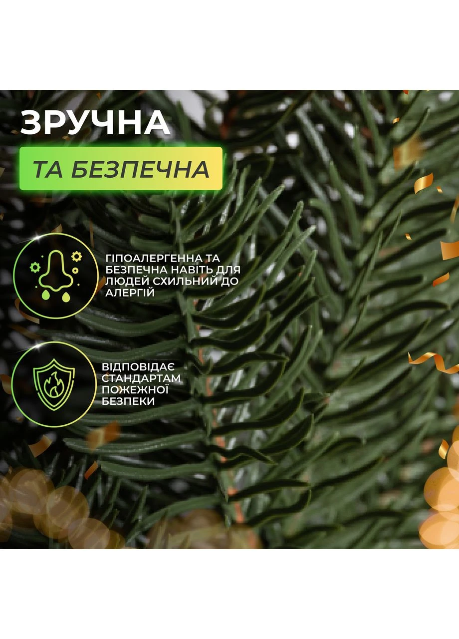 Штучна гірлянда Хвоя 2 м зелена, новорічна гірлянда лита реалістична Преміум HVO12 Kos (370969344)