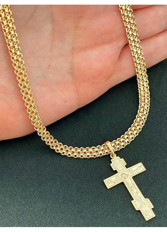 Позолочений Ланцюжок 50см + Хрестик. Позолота No Brand (361222505)