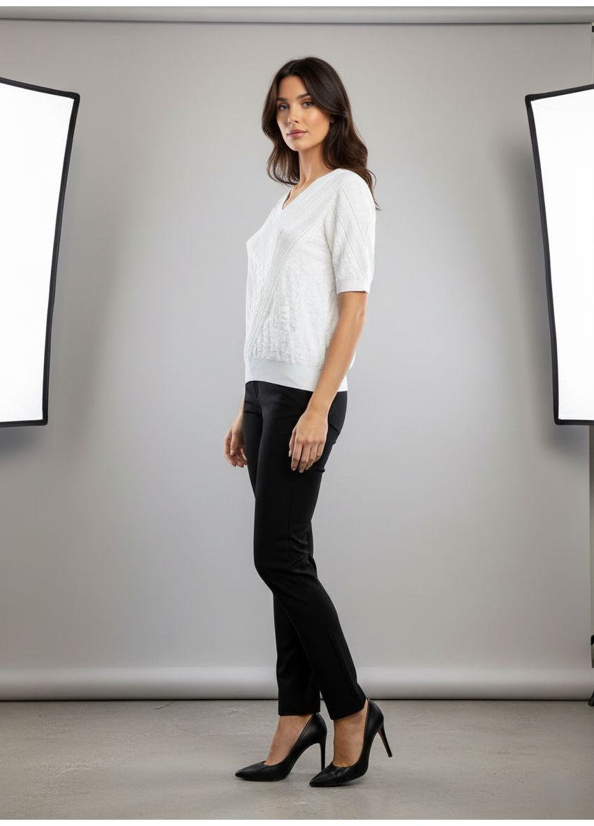 Жіноча трикотажна футболка з V-подібним вирізом Чорний Number Nine - (363261735)