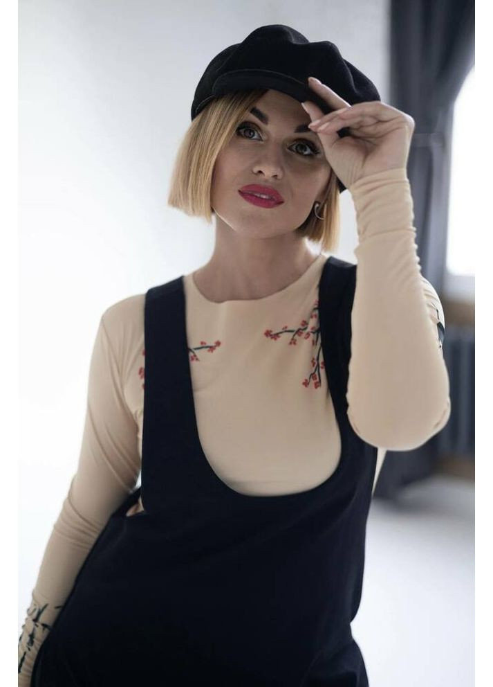 Чорна повсякденний сарафан жіночий трикотажний довгий mkks9003-1 KAPTSOVA