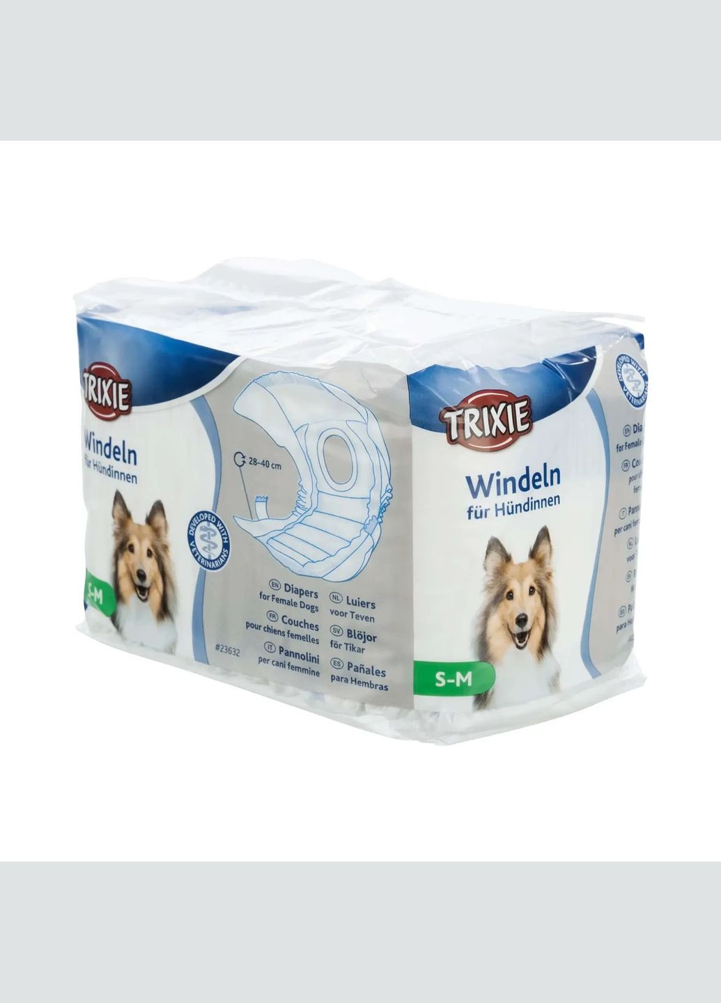 Подгузники для собак девочек (сук) 28-40 см S-M 12 шт. (23632) Trixie (278308792)