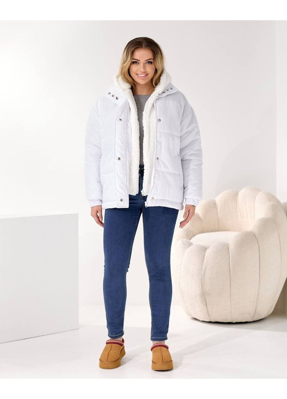 Біла зимня жіноча зимова куртка No Brand