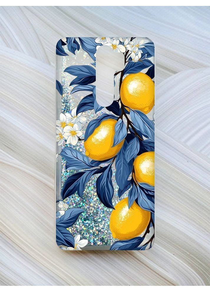 Чехол с плавающими серебряными блестками на Xiaomi Redmi Note 8 Pro Лимонное дерево (принт 417) Creative (361111986)