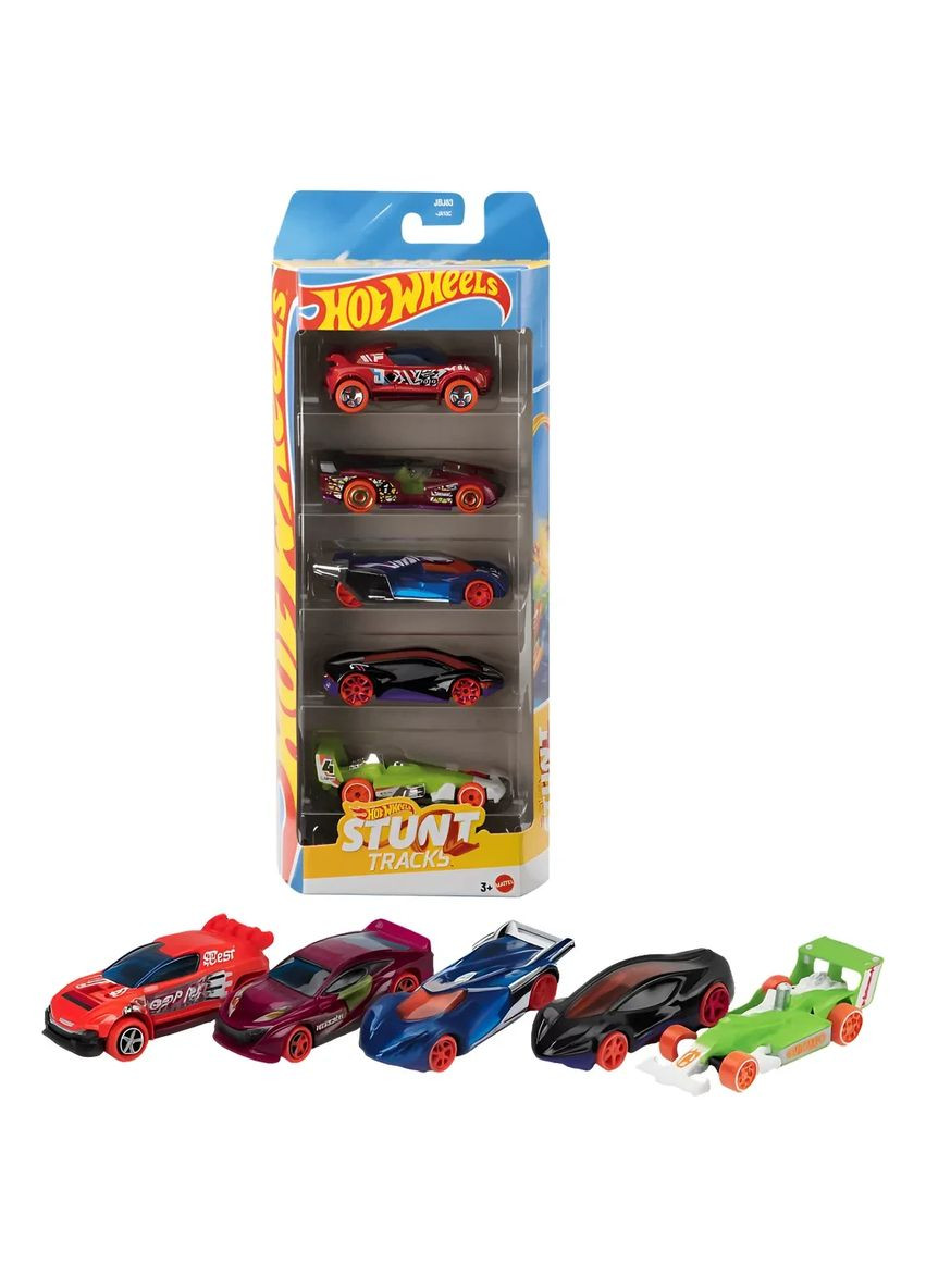 Stunt Tracks Подарунковий набір з 5-ти машинок Хот Вілс для треків Hot Wheels (365251403)