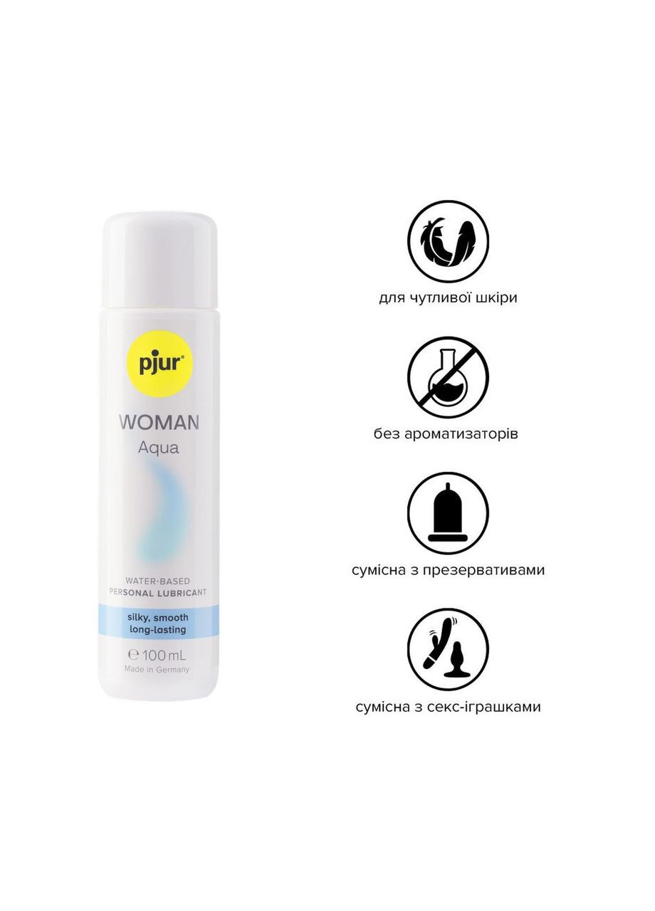 Лубрикант на водній основі Woman Aqua 100 мл, для інтенсивного ковзання, зволоження та догляд Pjur (303908775)