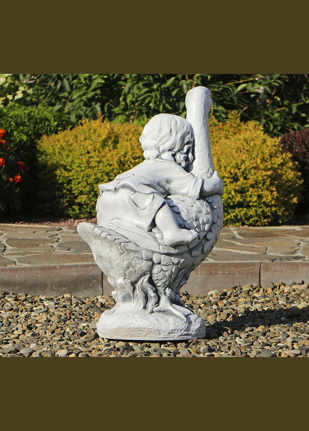 Садова фігура Хлопчик на гусі 38х29х60 см (ССП12003 ) Гранд Презент (284419172)