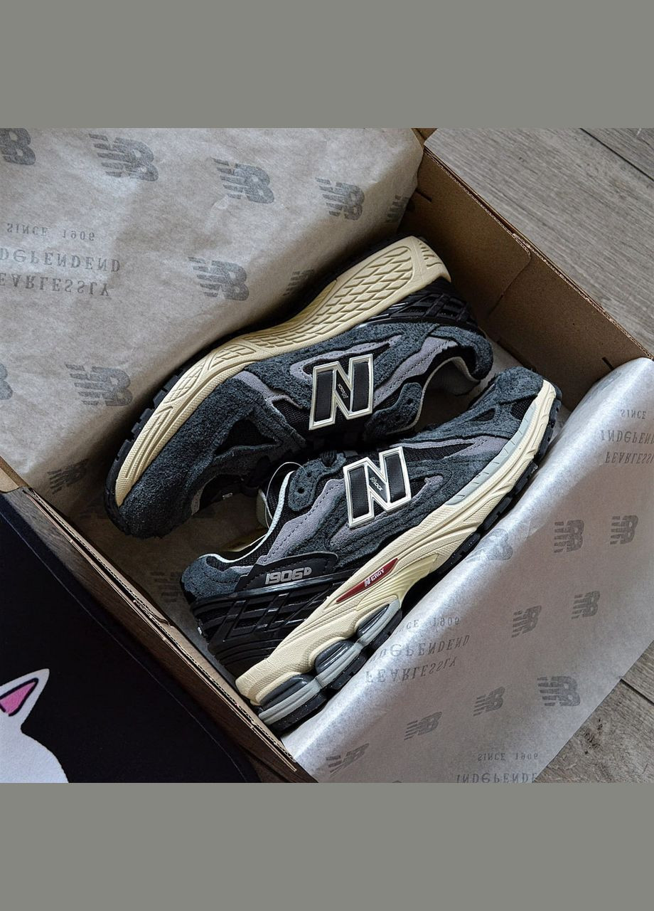 Чорні Осінні чоловічі кросівки new balance 1906d protection pack 'black' весна-осінь демісезонні замшеві No Brand