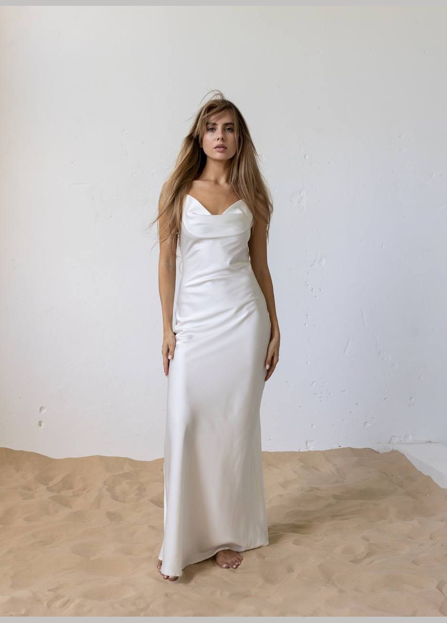 Белое праздничный, коктейльное, вечернее платье комбинация с завязками на спине платье-комбинация Україна