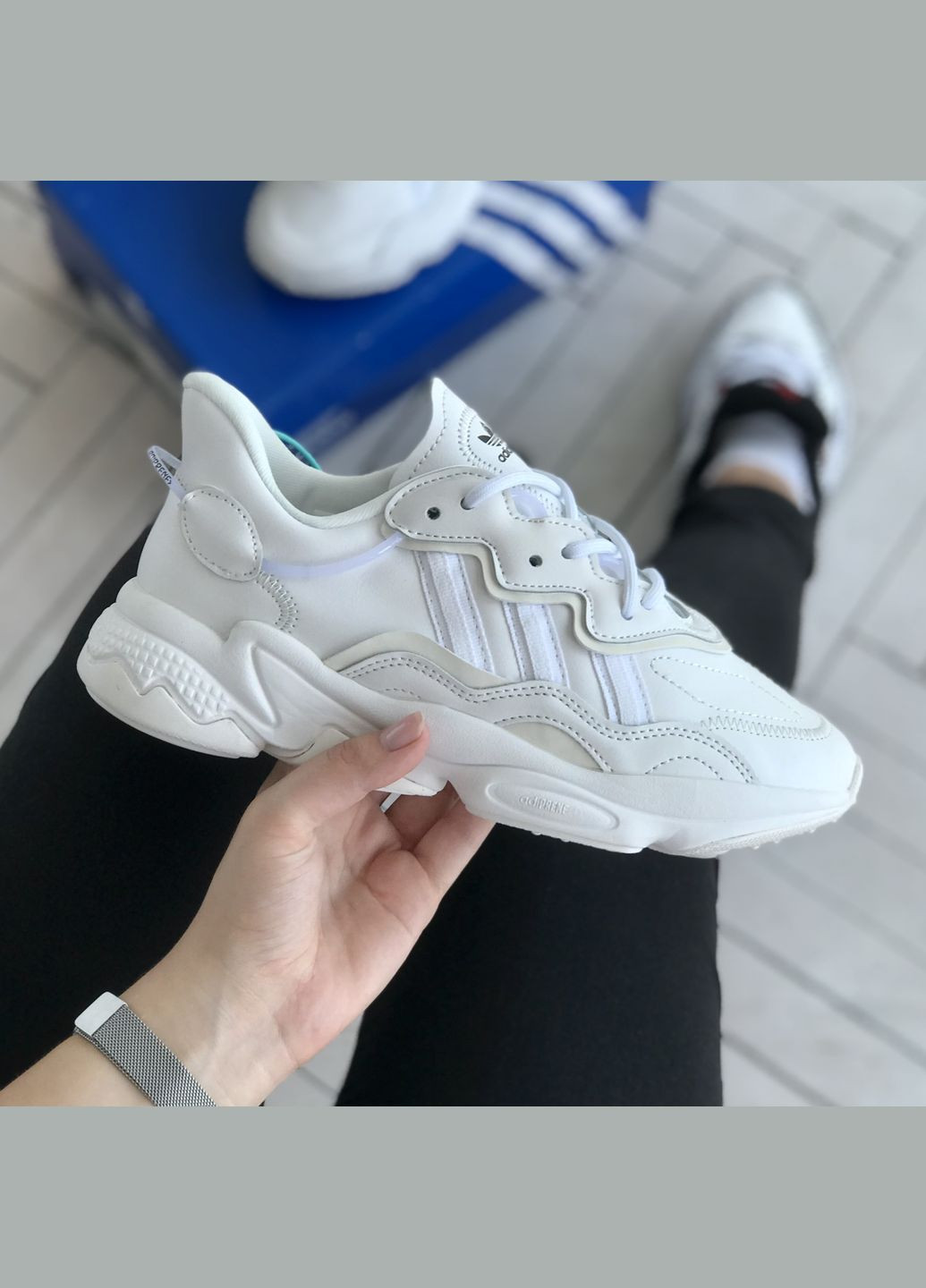 Кросівки жіночі і чоловічі Adidas Ozweego White | Адідас Озвіго білі No Brand білі демісезони (307397764)